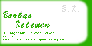 borbas kelemen business card